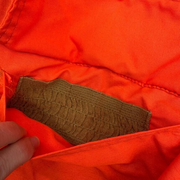 Vintage Orange Hunting Jacket Medium Small Game Pocket Zip Up Retro 1970s As Is - Picture 12 of 12